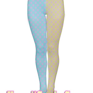 Starry Tights, Pastel Colorblock Fairy Kei Tights image 3