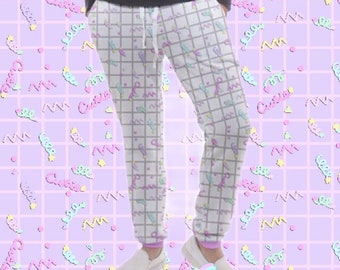 Fairy Kei Pants Plush Joggers, fairykei pants, kawaii clothing, cute  clothing, pastel pants, clouds pants, pastel clothing