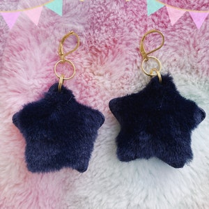 Cute fuzzy starry dainty Earrings, Kawaii earrings, cute earrings, fluffy stars earrings, dreamy earrings, star earrings, kawaii fluffy