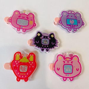 Virtual Pet hairclips,  hairclips, kawaii hairclips,  hairclips, cute hairclips, decora hairclips, IN STOCK!