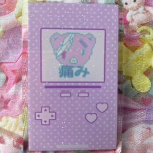 Hurt Bear Video Game Pain Brooch, Creepy Menhera Pin, hurt bear, Creepy Cute Glitter Pin