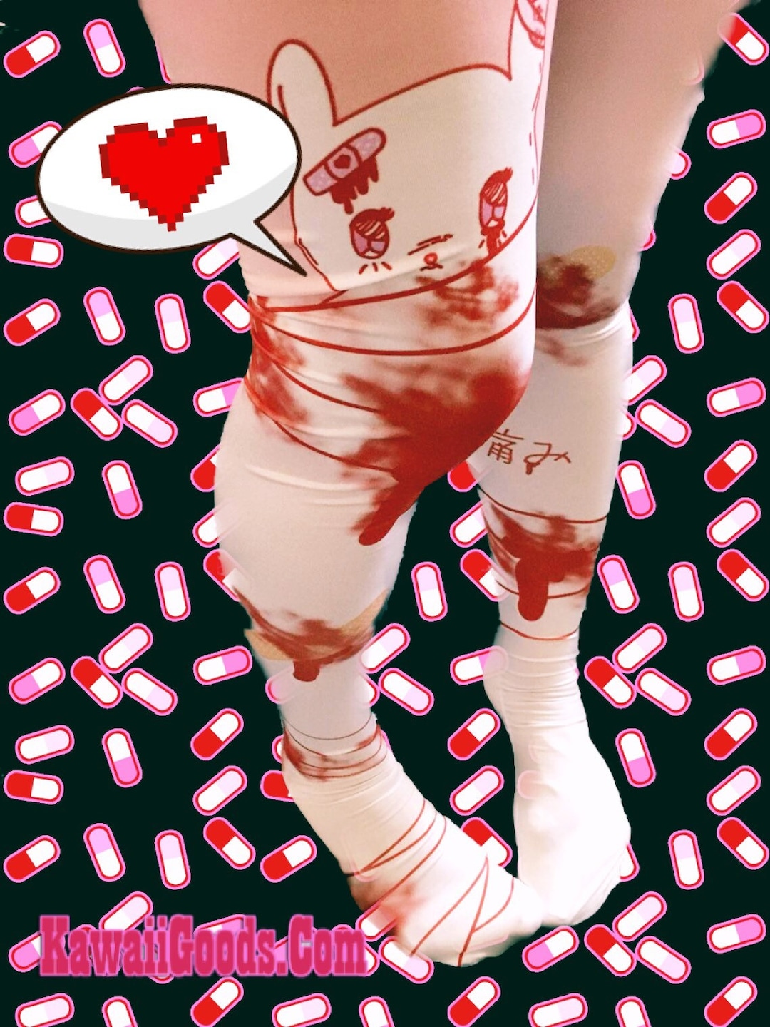 Guro Kawa Painfully Hurt Abby Bunny Bandage Tights Yami