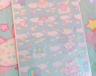 Sweetie Dreams and Starry Cuties Sticker Sheet, kawaii stationary, kawaii sticker sheet, cute sticker sheet, pastel sticker sheet