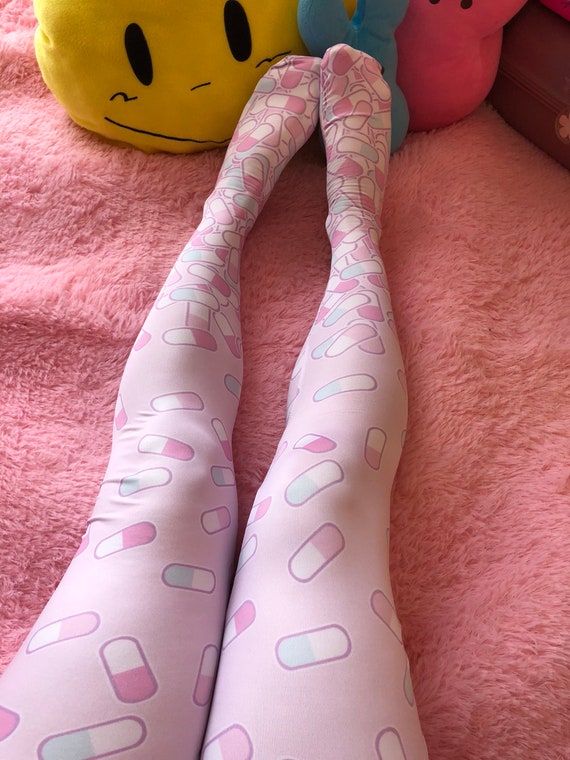 Happy Pills Aini X Kawaii Goods Collab Tights, Yami Kawaii Tights