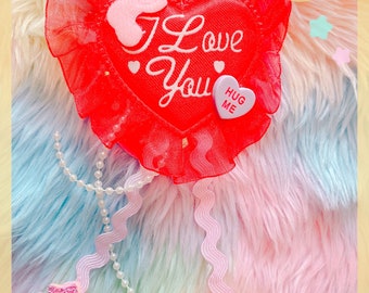 I love you  2-way clip , kawaii clip, fairykei clip, cute clip, pastel clip