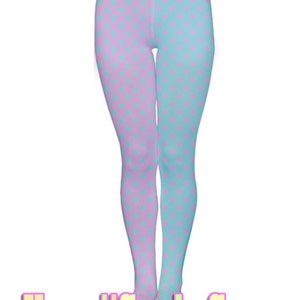 Starry Tights, Pastel Colorblock Fairy Kei Tights image 5