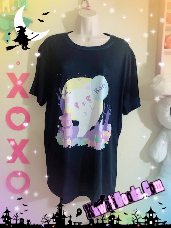 Alien Bear Ghost and Witch Bear Shirt Bat Tee Pastel Goth T