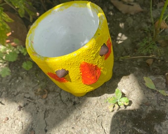 Kawaii chicken plant pot, upcycled pot, chicken pot, cute little chicken,