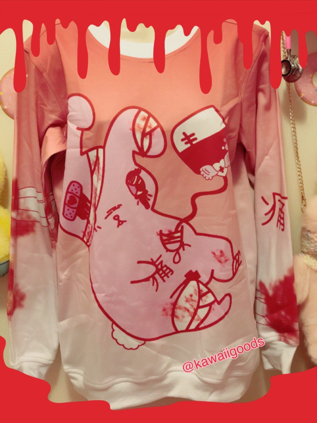 Guru Kawa Hurt Bunny Yami Kawaii Menhera Sweater, Kawaii Sweater, Gory Version - Etsy Canada