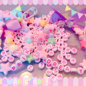 1 word or name custom bracelet, make your own bracelet, kawaii bracelet, word bracelet, pastel bracelet, cute bracelet, name bracelet, cute