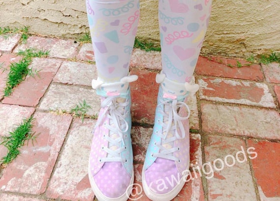 Koi flatform lace up boots in pastel mix | ASOS