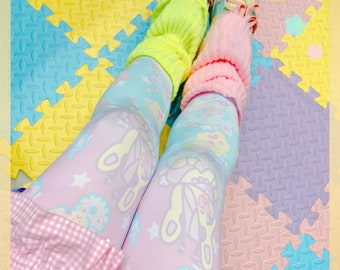 Dreamy Clouds Babies Tights Leggings, kawaii tights, kawaii leggings, cute leggings, kawaii leggings