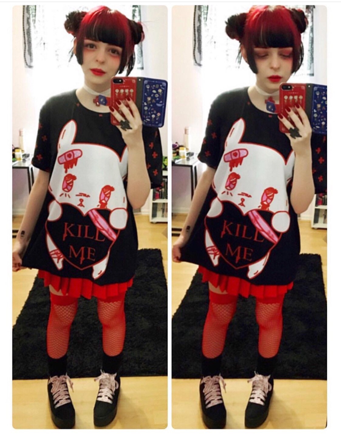 Menhera Goth Anime Oversized T-Shirt Top Kei Harajuku DDLG Playground