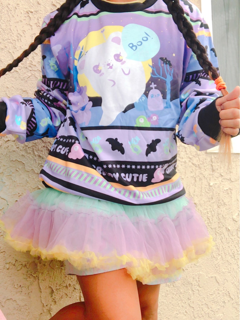 Candy Cemetery 2.0 Sweater, pastel goth sweater, spooky sweater, creepy sweater, kawaii sweater, ghost sweater