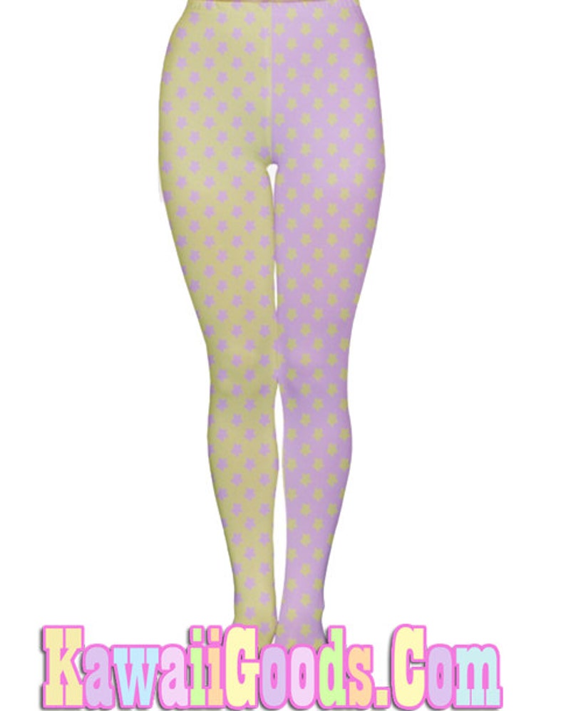 Starry Tights, Pastel Colorblock Fairy Kei Tights image 4