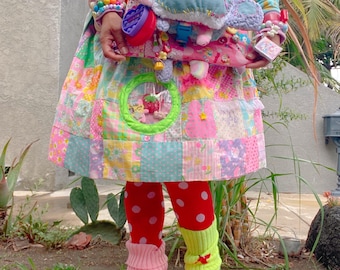 Bolsa personalizada Heisei Retro Monkey Alien, bolsa em tons pastel, bolsa kawaii, bolsa fofa, bolsa exclusiva, bolsa adorável, bolsa fofa, bolsa kawaii, bolsa fofa.
