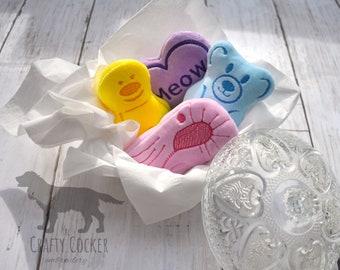 Retro Sweets Catnip Toys: Jelly Baby, Shrimp, Gummy Bear, Candy Heart - Set of 4