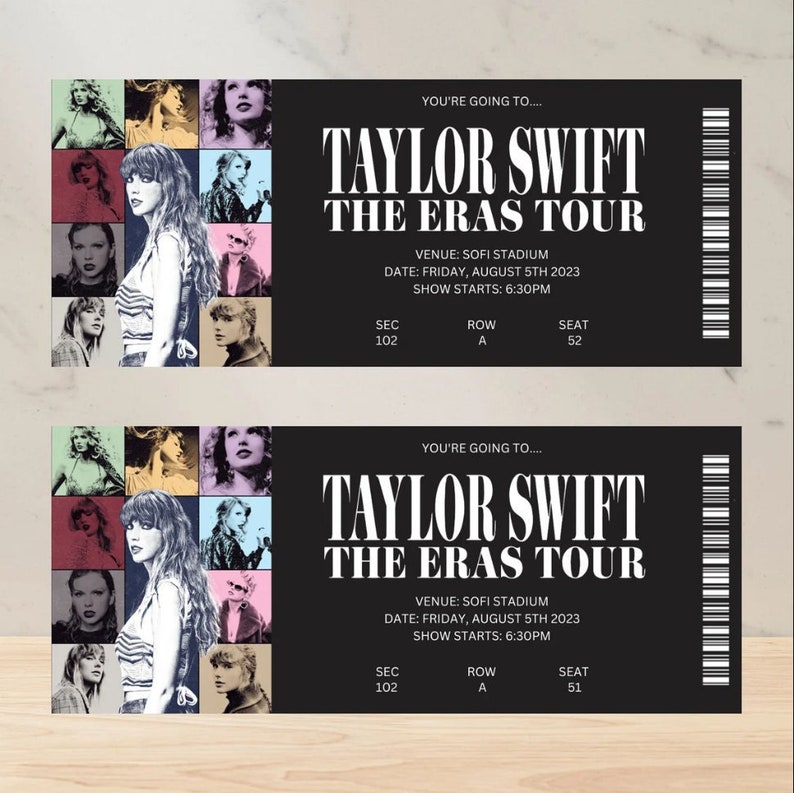 Taylor Swift The Eras Tour 2023 Boleto Surprise Taylor Etsy España