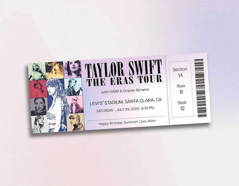 Taylor Swift The Eras Tour Concert Ticket Billet souvenir Etsy France