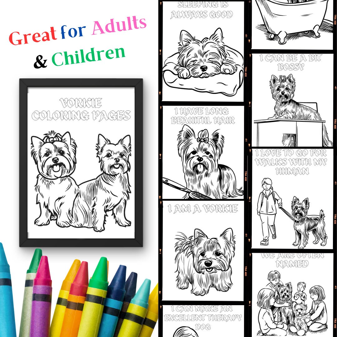 Printable Yorkie Coloring Book; Printable Yorkie Coloring Pages ...
