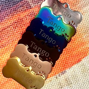 Personalized Engraved Double Sided Dog Tags;  Dog Tags;  Personalized Dog Tag with Any Name; Bone Dog Tags; Pet Tags
