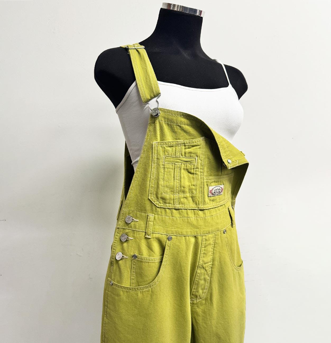 Womens Retro-Inspired Summer Light Canvas Festival Artists Pottery Wide leg Multi Pockets Overalls