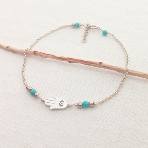 Frauen Jüdisches Armband. Hamsa Armband für Frauen. Hamsa Armband aus Israel. Schutz Schmuck Geschenk. Sterling Silber zarten Armband Geschenk