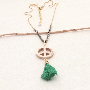 Peace sign necklace. Peace symbol sign pendant necklace gold. Gemstone symbol peace sign long necklace. Women&#39;s gift&#39;s. Gift  for Her.