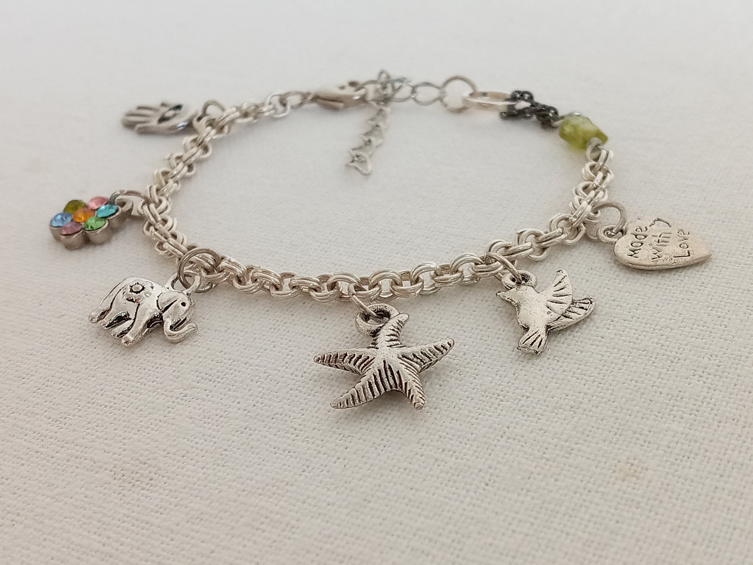 Charms bracelet for women. Dangling charms bracelet. Women Etsy