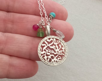 Jewish symbol. Shema Israel Judaica jewelry. Shema Israel coin jewelry necklace. Sterling silver 925. Judaica jewelry. Israel. Women's gift