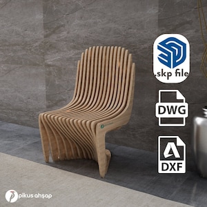 Parametric Chair Design, DXF File, Cnc Cut, Plywood Chair, Custom Furniture
