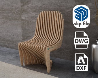 Parametric Chair Design, DXF File, Cnc Cut, Plywood Chair, Custom Furniture