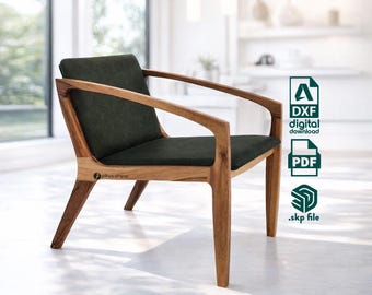 Fichier DWG de chaise de café en bois : téléchargement numérique prêt pour la commande numérique par ordinateur
