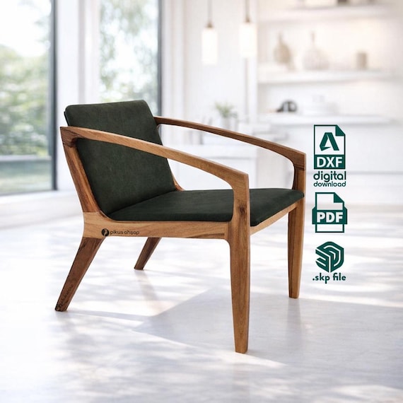 Wooden Cafe Chair DWG File: CNC Ready Digital Download