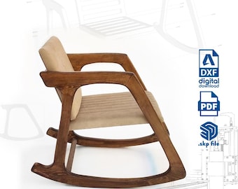 CNC Outdoor Schaukelstuhl Plan: DXF Datei, Holzbearbeitungsprojekt