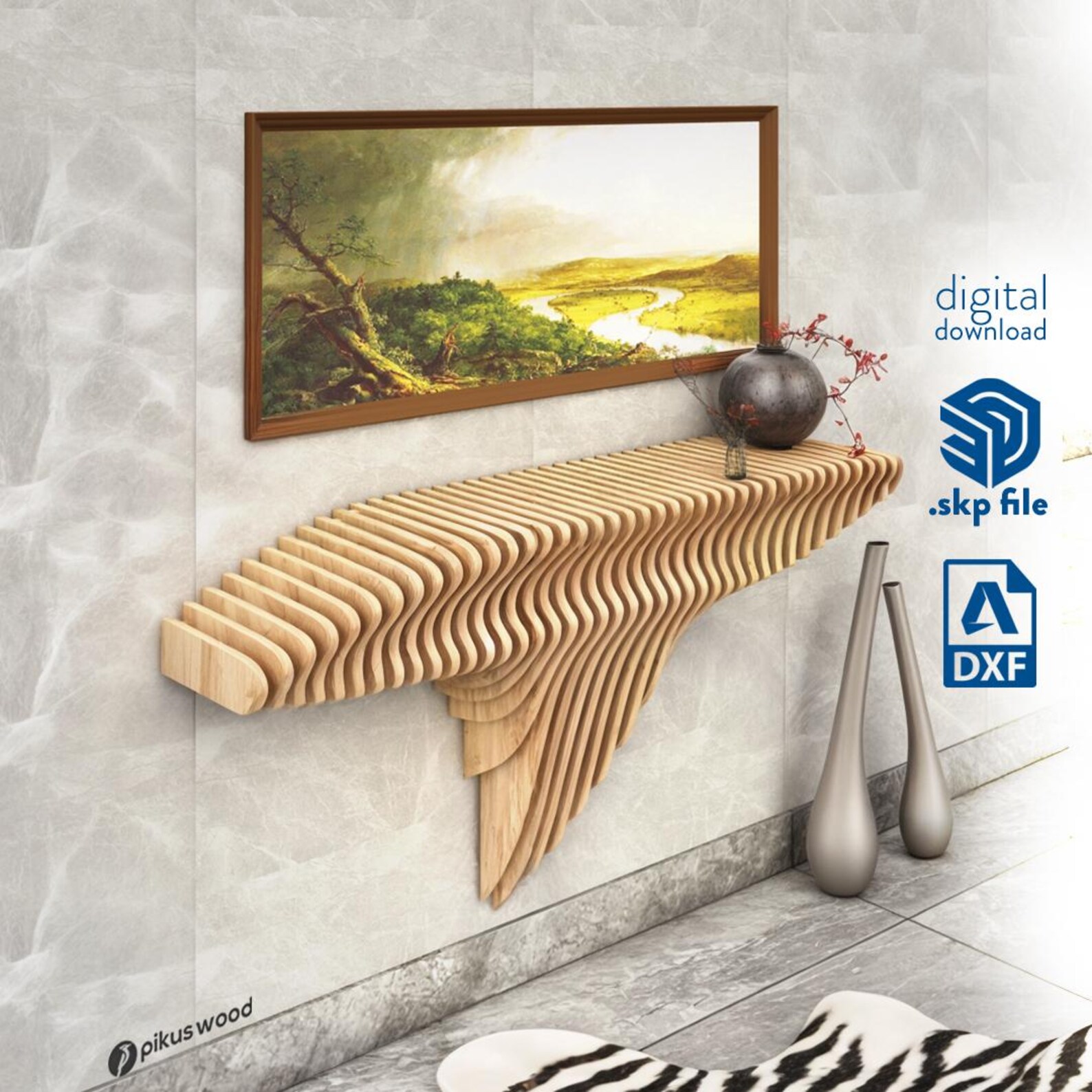 Parametric Wall Shelf, Cnc Cutting Files, Wooden Wall Panel, Cnc Router ...