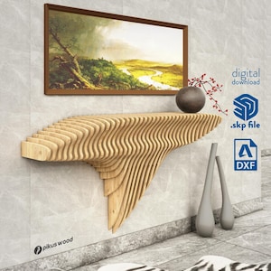 Parametric Wall Shelf, cnc cutting files, wooden wall panel,  cnc router files, wooden wall decor,  dxf files for cnc, Shelf Design