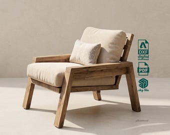 DIY Woodworking Plans for Modern Garden Furniture | Outdoor Sofa & Armchair Set | Digital Cut List, PDF, DXF, Skp | Patio Lounge Templates