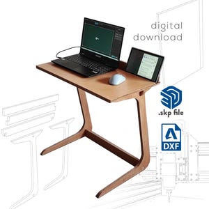 Mesa de centro de madera Descarga digital, Escritorio de madera para computadora portátil Dxf, Soporte portátil para computadora portátil Archivo Skp, Escritorio para computadora portátil, Soporte para computadora portátil, Mesa de estudio Dxf
