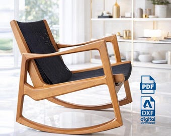 CNC Cut Rocking Chair Plan: Outdoor Furniture Design (DXF, PDF)
