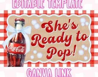 She's Ready to Pop! Baby Shower Banner Mockup - Digital Editable Canva Template