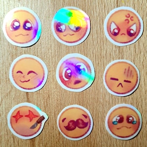 Emotes/emojis holographiques et autocollants imperméables