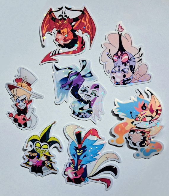 Seven Deadly Sins Holographic Stickers From Helluva Boss/hazbin