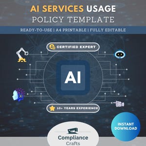 AI Services Usage Policy Template | Ethical AI Use Guidelines | Compliance, Privacy & Responsible AI Practices