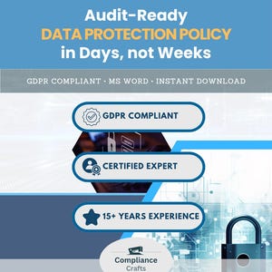 Modelo de Política de Privacidade e Proteção de Dados – Alinhado ao GDPR, pronto para auditoria | MS Word