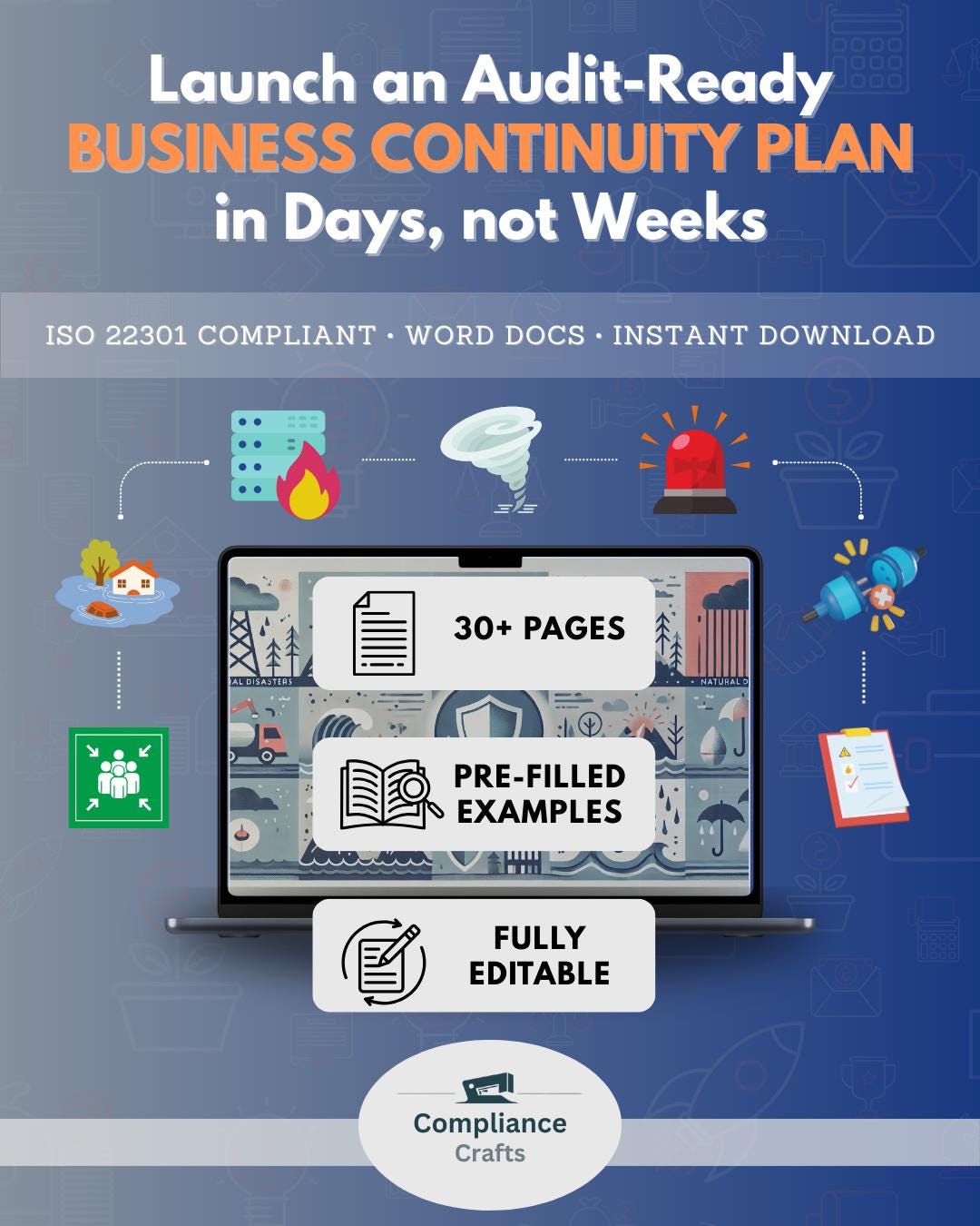 Bcp Strategy Document Example Business Continuity Plan Template (ISO 22301) – Audit-ready BCP With ...