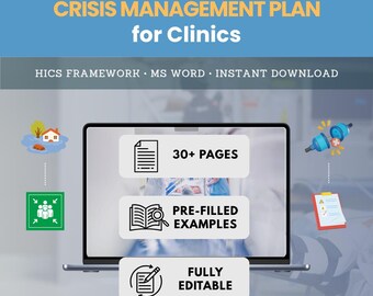 Clinic Crisis Management Plan Template – ISO 22301-Aligned (MS Word, Instant Download)