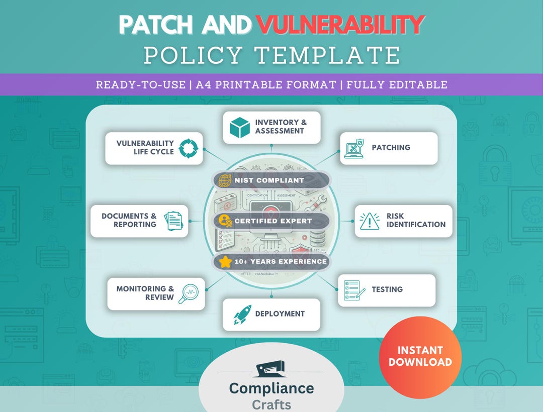 Patch & Vulnerability Management Policy Template | NIST 800-40r4, ISO ...