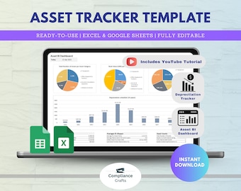 Asset Tracker Template | Excel & Google Sheets (Digital Download)