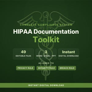 HIPAA Documentation Toolkit – 49 Editable Templates (Instant Download)